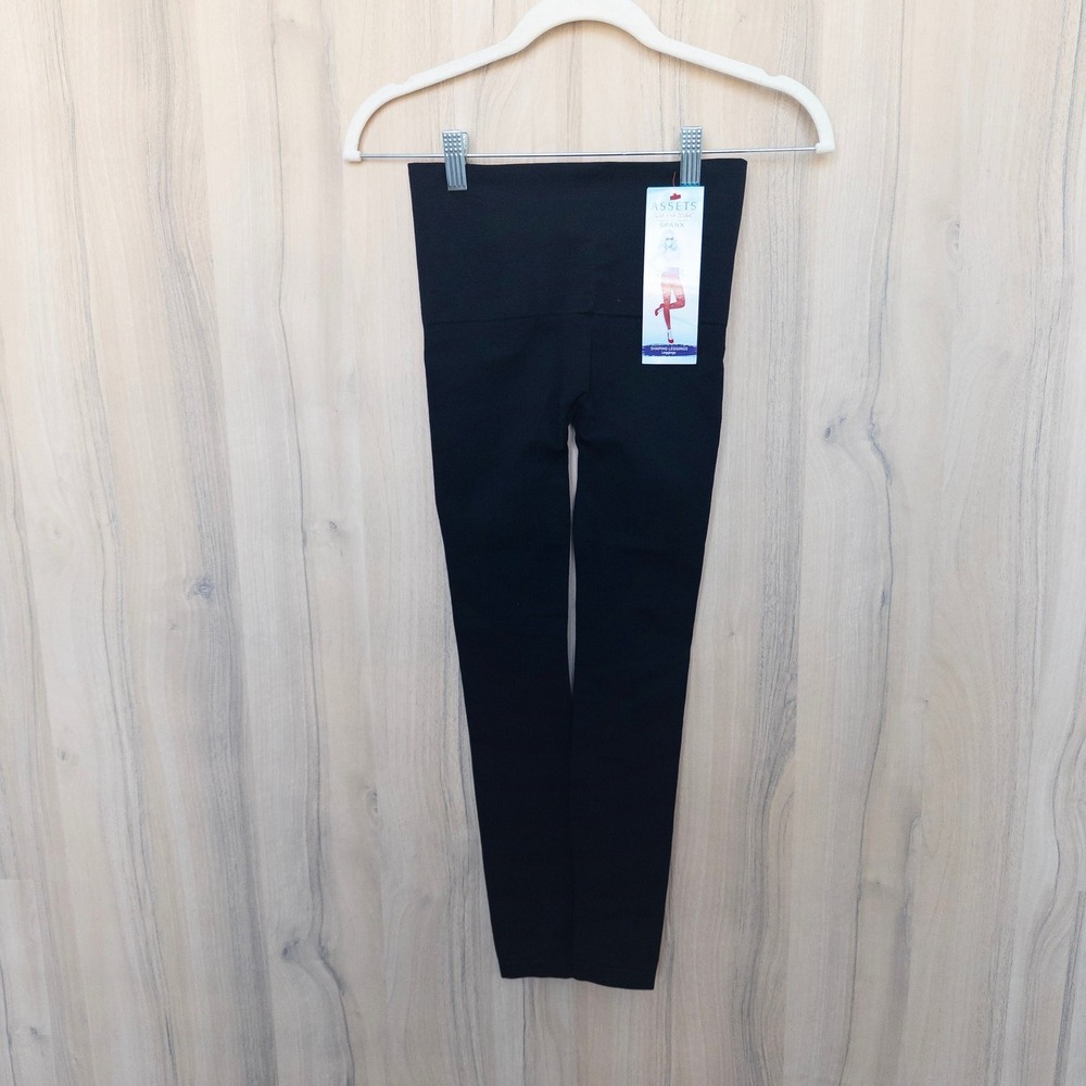 Assets by Spanx Women Leggings S Black Shaping Tummy Control Sculpting Slimming